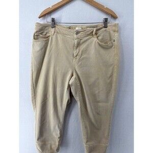 J. Jill Women's Denim Khaki Authentic Crop Fit Cropped Jeans Size 16W